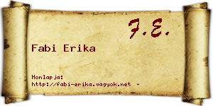 Fabi Erika névjegykártya
